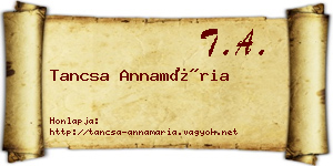 Tancsa Annamária névjegykártya